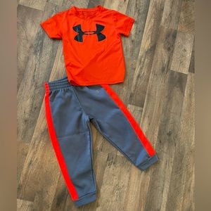 $10 Toddler Boy’s Size 4T Under Armour Top Champion Pullon Lined Joggers Bundle